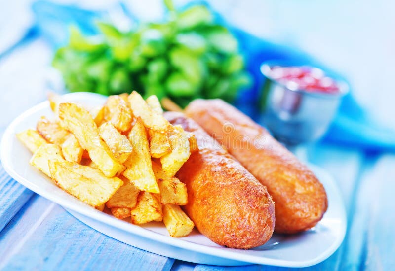 Corndogs zdjęcie stock