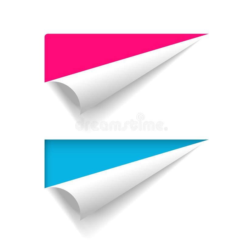 Paper Corner Peel. Page Curled Fold with Shadow. Blank Sheet of Folded