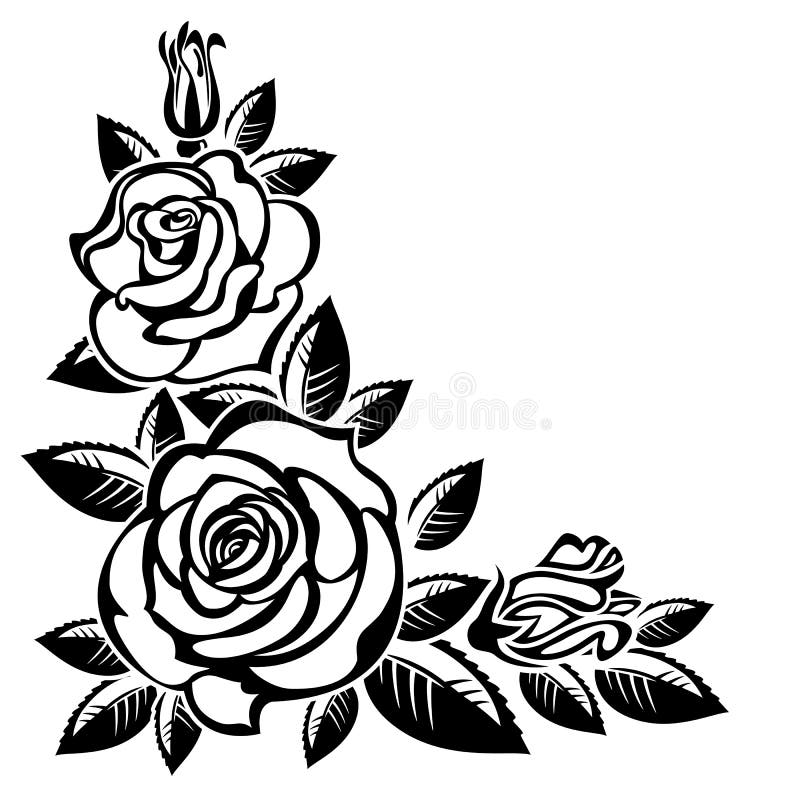 Silhouette of a rose stock vector. Illustration of design - 5523748
