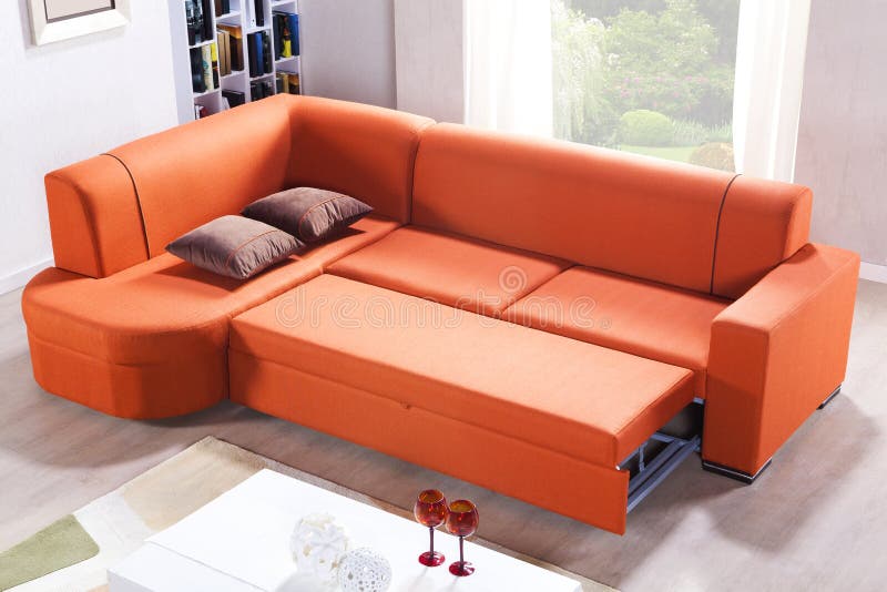Corner sofa open for home stock image. Image of comfortable 114630439