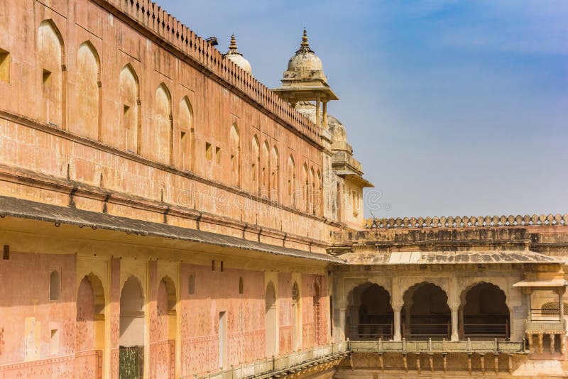 Corner Towers of the Amer Fort in Jaipur Stock Photo Image of