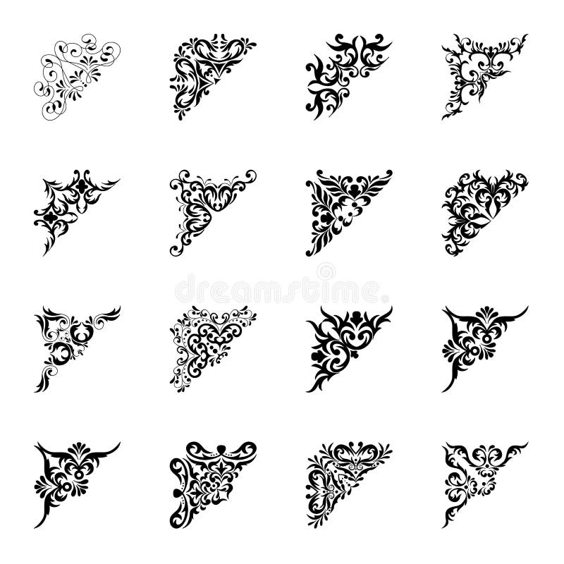 Corner Vintage Style Collection. Decorative Element Stock Vector ...