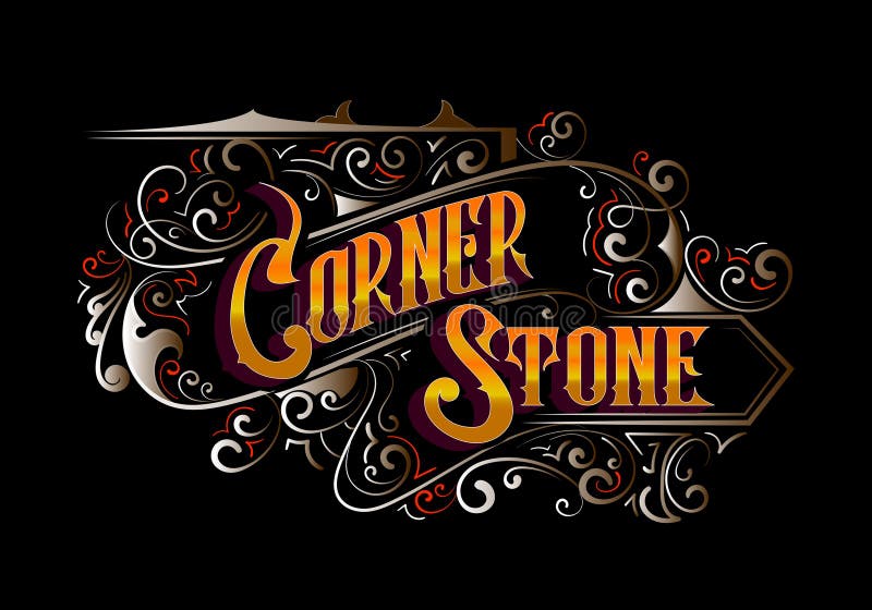 CORNERSTONE Lettering Custom Template Design Stock Vector CORNERSTONE Lettering Custom Template Design Stock Vector