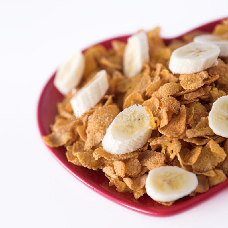 Cornflakes &amp; Sliced Banana Stock Image - Image of energy, banana: 3845399