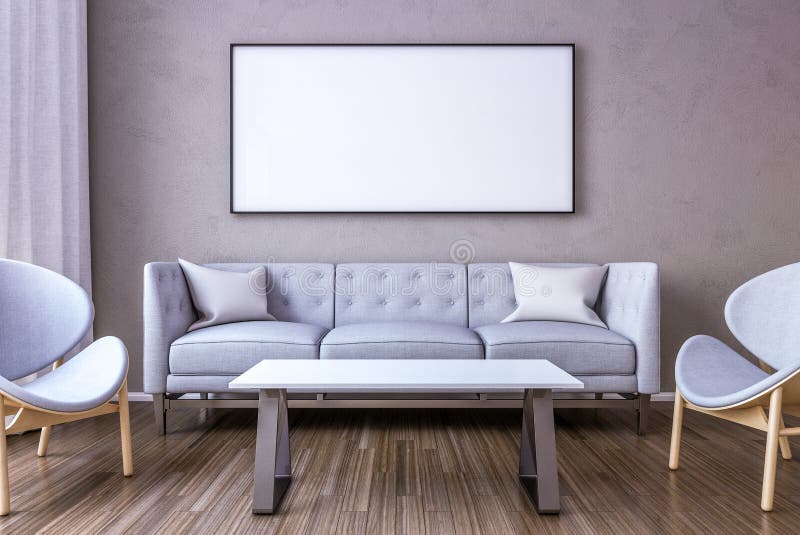 Cornice bianca sulla parete nel salone 3d rendono royalty illustrazione gratis Cornice bianca sulla parete nel salone 3d rendono royalty illustrazione gratis