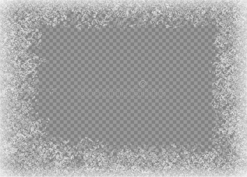 Cornice di neve Finestra congelata Ghiaccio di vetro congelato Illustrazione vettoriale