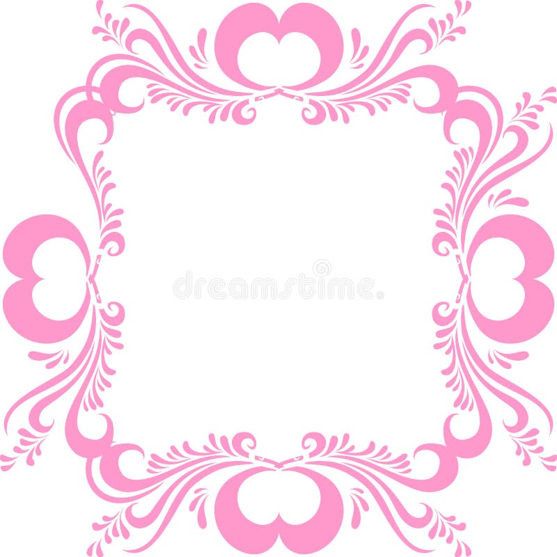 Cornice rosa stilizzata, con il modello decorato e cuori per il San Valentino Pagina per il vettore della foto royalty illustrazione gratis Cornice rosa stilizzata, con il modello decorato e cuori per il San Valentino Pagina per il vettore della foto royalty illustrazione gratis