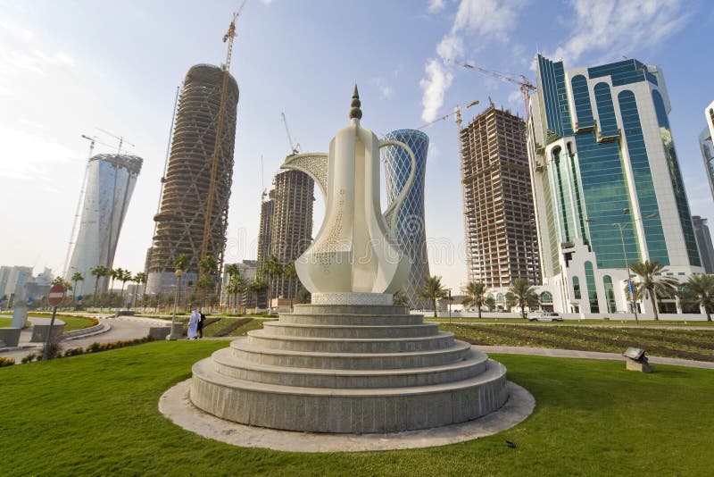 corniche doha Катар стоковое фото corniche doha Катар стоковое фото
