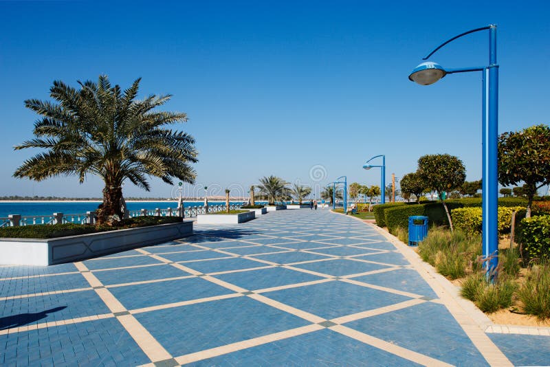 The Corniche promenade of Abu Dhabi