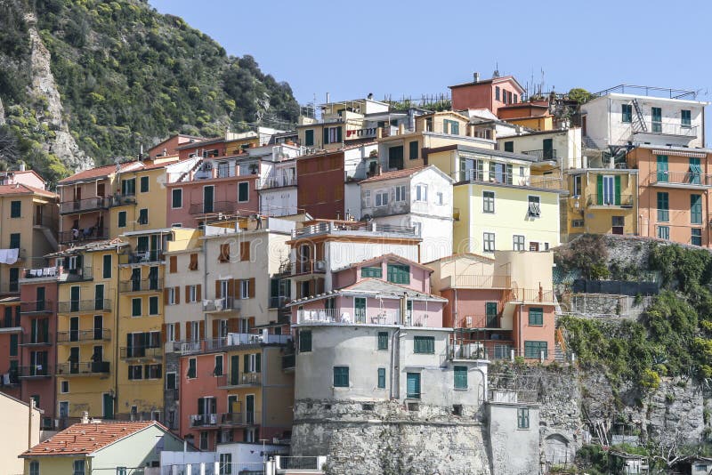 Corniglia houses stock image. Image of home, apartment 5032553