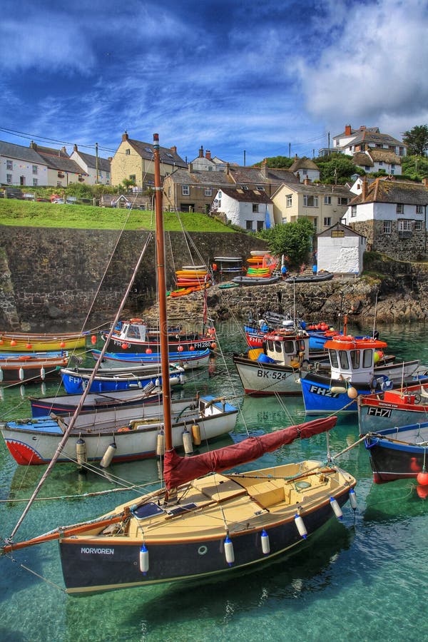 Cornish Fishing Village editorial image. Image of boats ...
