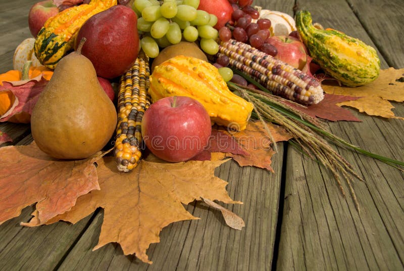 Cornucopia with Fall Harvest Stock Image - Image of squash, october ...