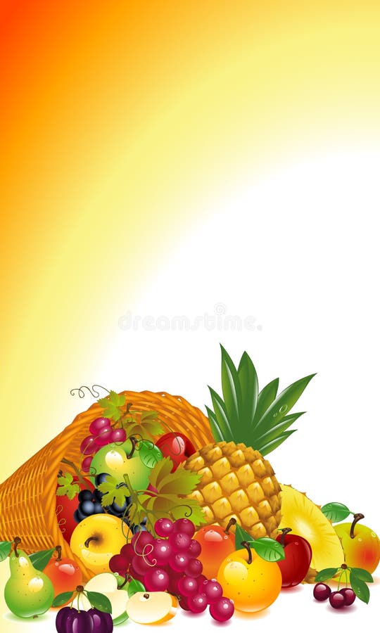 Cornucopia with fruit