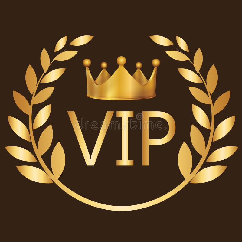 Design de logotipo de crachá de associação exclusiva do clube vip com coroa  vermelha e fita em fundo branco