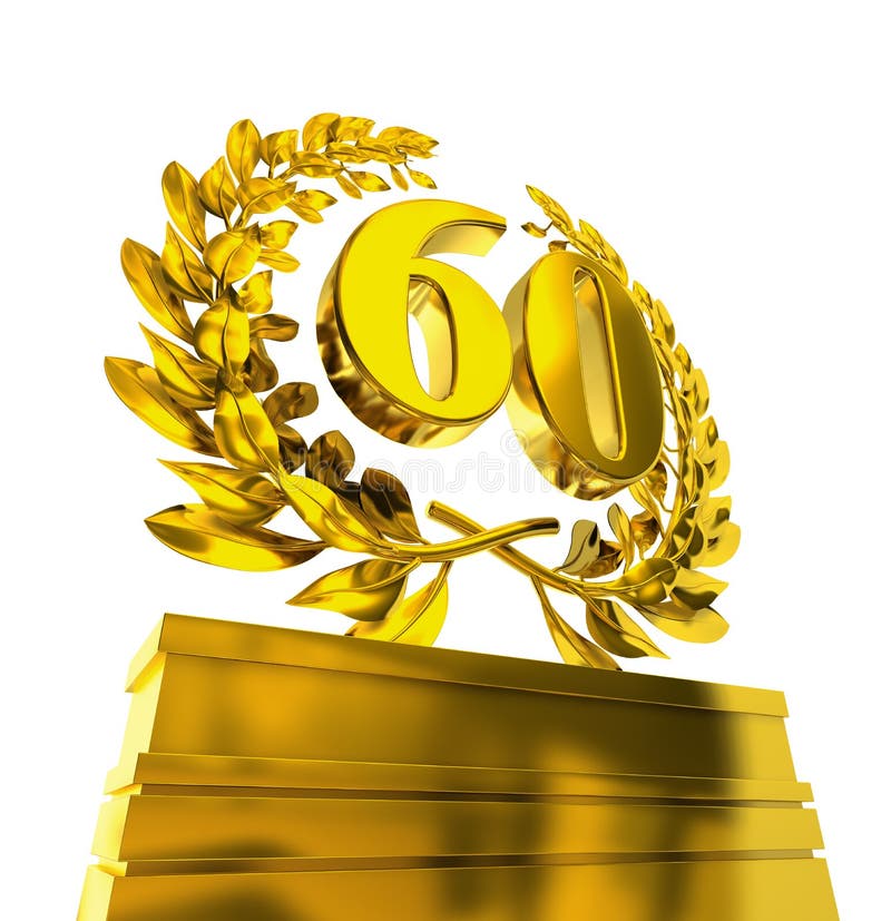 Corona dell'alloro con il numero 60 illustrazione vettoriale Corona dell'alloro con il numero 60 illustrazione vettoriale
