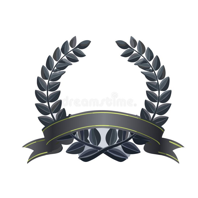 Corona di loile nero con progettazione del vettore di nastro royalty illustrazione gratis