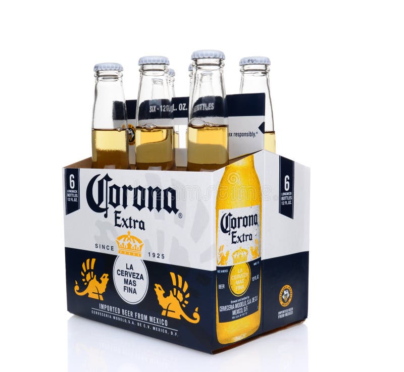 Corona Extra Beer Six Pack Side End View Editorial Image - Image of ...