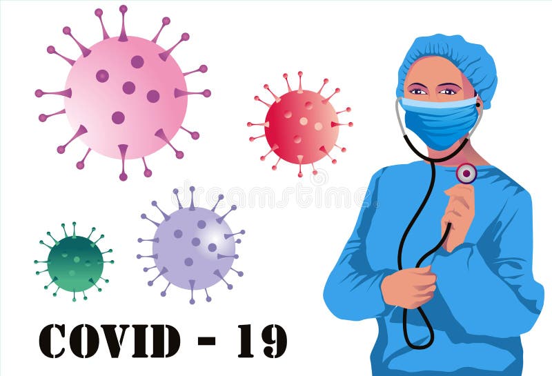 Corona-virus. covid19. beschermend masker en stethoscoop van een gevaarlijke virusaanval.