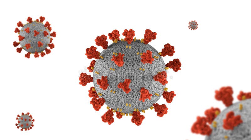 Corona virus COVID-19 microscopic virus corona virus disease 3d illustration