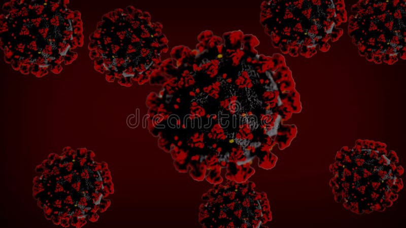 Corona virus medical animation. covid-19 virus movement. realistic virus model. popular scientific background. vector illustration