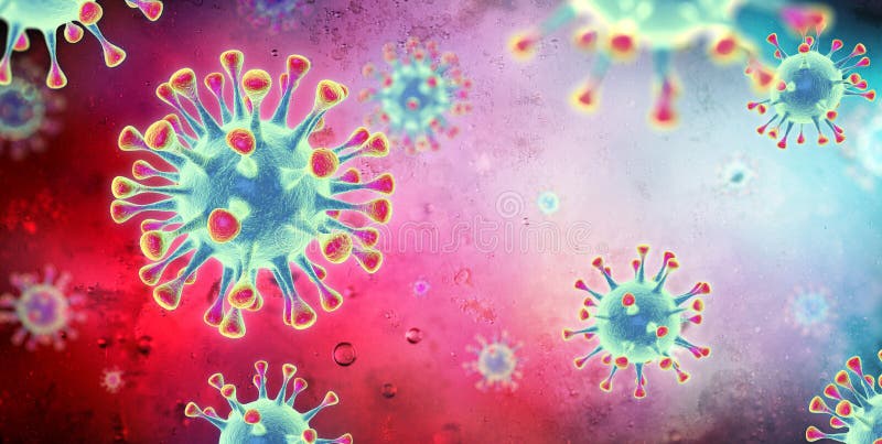 Corona Virus Microbiology 3d-Rendering