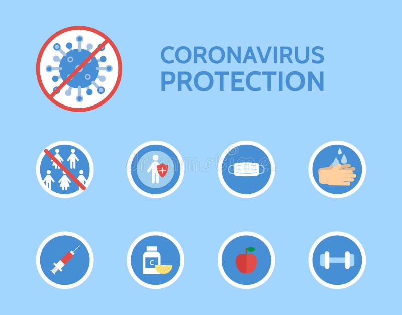 Corona virus protection infographic. COVID-19 novel coronavirus. Stop bacteria. Medical examination. Corona virus