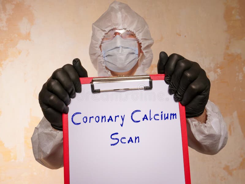 Coronary Calcium Scan inscription on the page royalty free stock photography