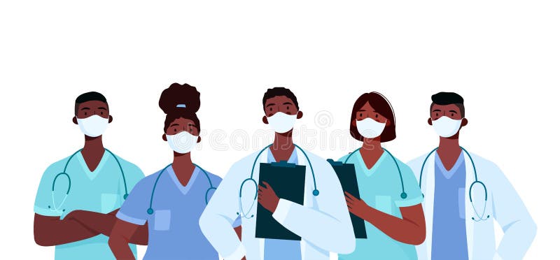 Conjunto de personagens de desenhos animados de médico. conceito de equipe  de equipe médica