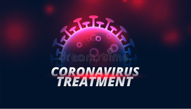 Coronavirus Behandlungshintergrund mit glühender Viruszelle lizenzfreie abbildung