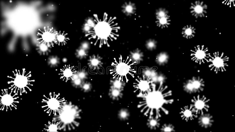Coronavirus on a black background. royalty free illustration