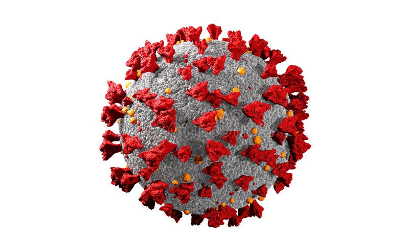 Coronavirus cells or bacteria molecule. Virus Covid-19. Virus isolated on white. Close-up of flu, view of virus under a microscope royalty free illustration