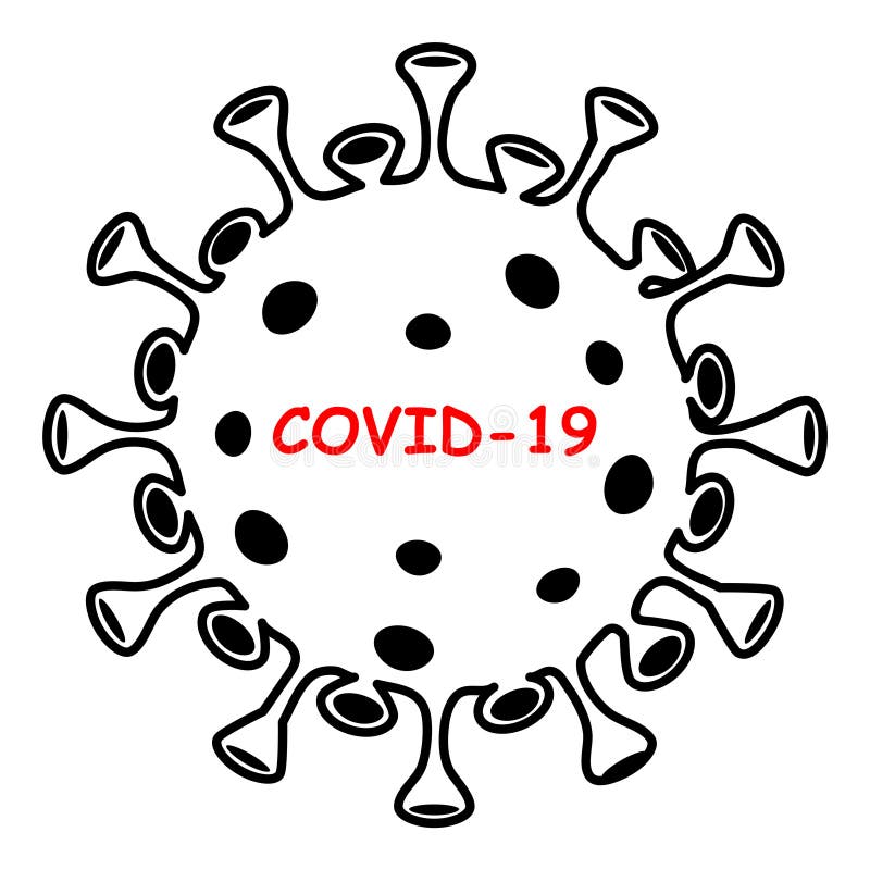 Coronavirus COVID-19 Icon. Black Sign Of Virus On White ...