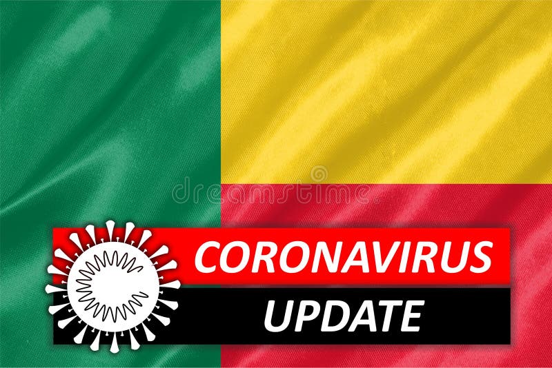 Coronavirus covid19 på beninflagga royaltyfri illustrationer