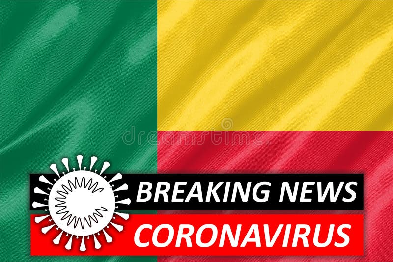 Coronavirus covid19 på beninflagga stock illustrationer
