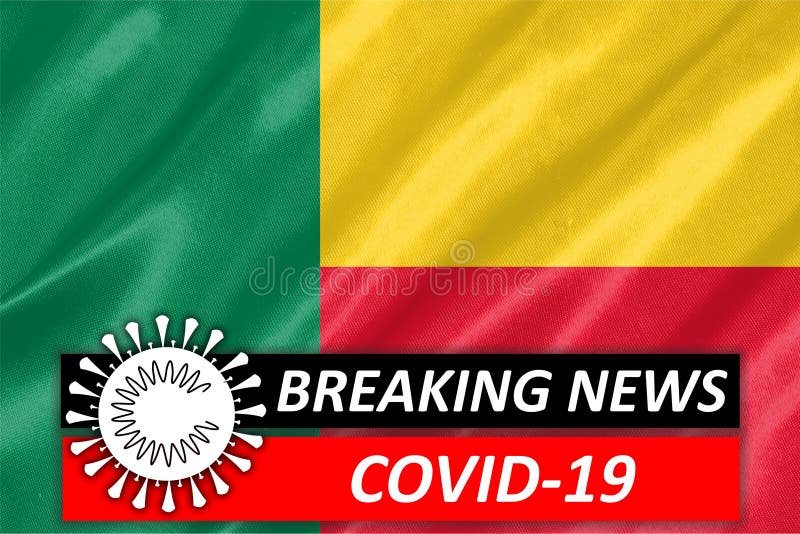 Coronavirus covid19 på beninflagga stock illustrationer