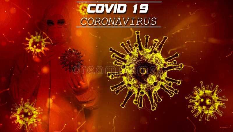 Coronavirus Covid 19 Texto de alerta mundial ilustração stock Coronavirus Covid 19 Texto de alerta mundial ilustração stock