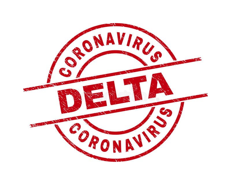 CORONAVIRUS DELTA Red Rubber Badge with Lines Stock Vector ...