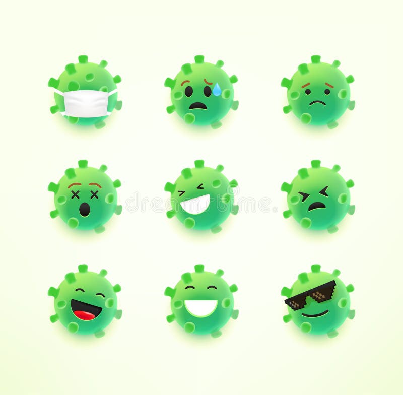 Coronavirus emoji with emotions