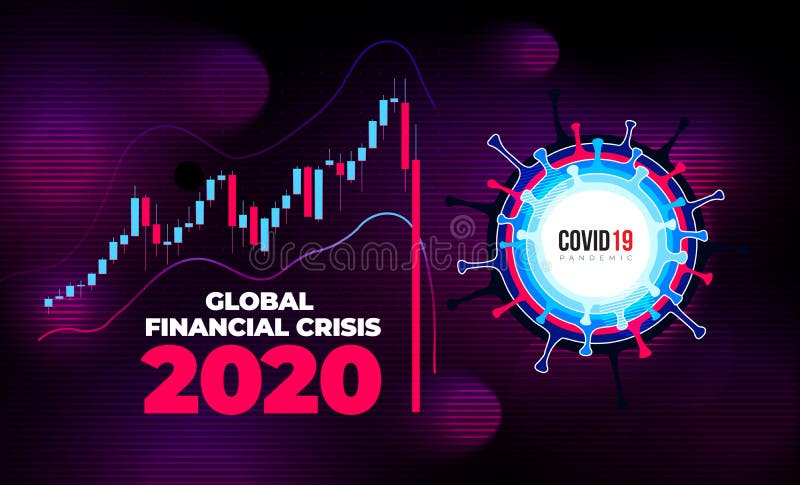 Coronavirus Financial Crisis Economic Stock Market Banking Concept. Falling Economy Covid 19