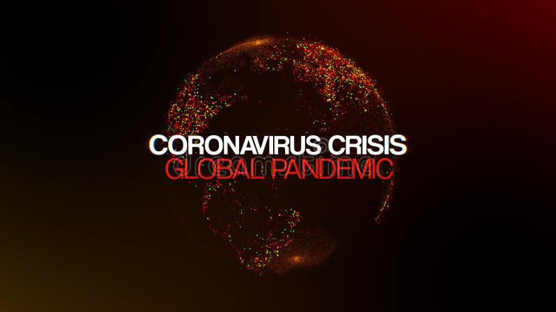 Coronavirus global pandemic concept 3d animation. covid-19 worldwide infection royalty free illustration
