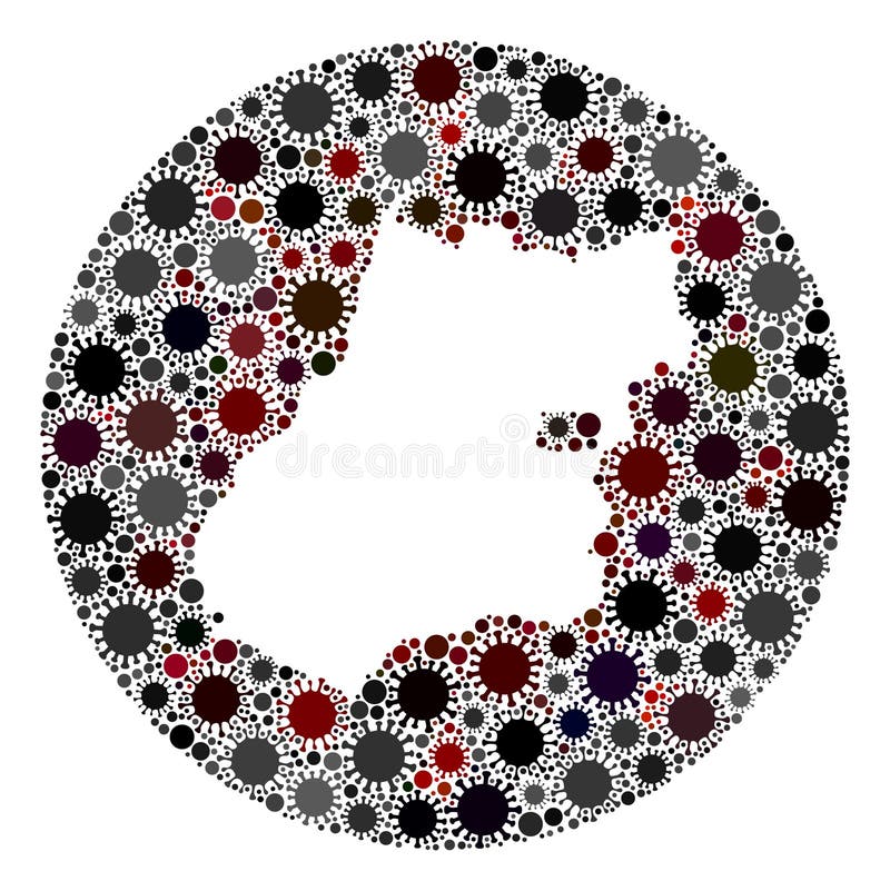 CoronaVirus Hole Circle Goias State Map Mosaic stock illustration