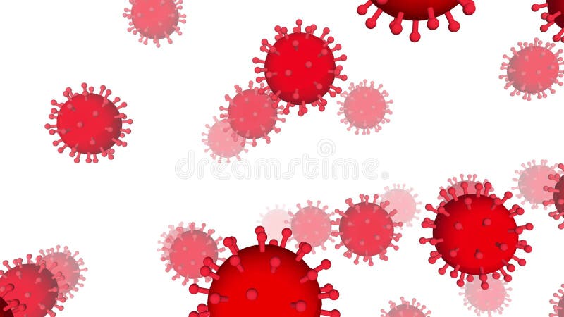 Coronavirus icon animation. COVID-19 bacteria isolated on the white screen. Pandemic icon. Quarantine vector illustration