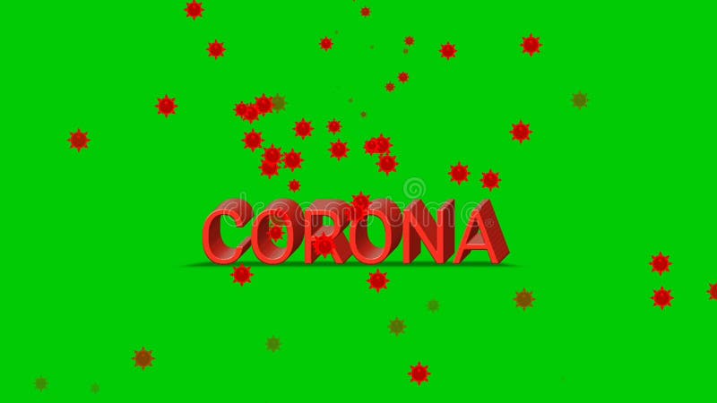 Coronavirus medical animation COVID-19 Animation of red writing on a green screen vector illustration