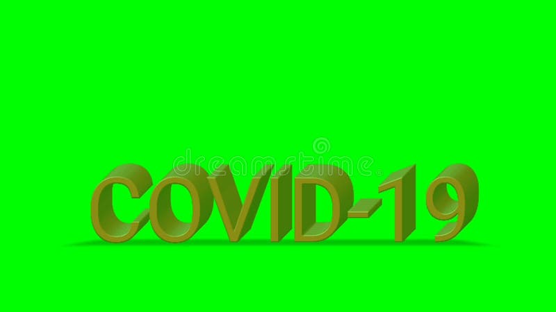 Coronavirus medical animation COVID-19 Animation of red writing on a green screen vector illustration