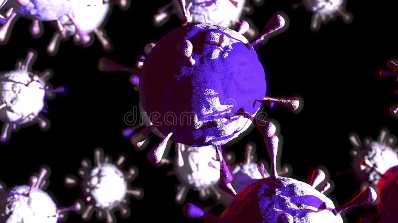 Animated Coronavirus Molecules. Alpha channel royalty free illustration