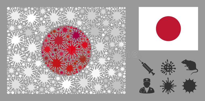 Coronavirus Mosaic Japan Flag Stock Illustration Illustration of
