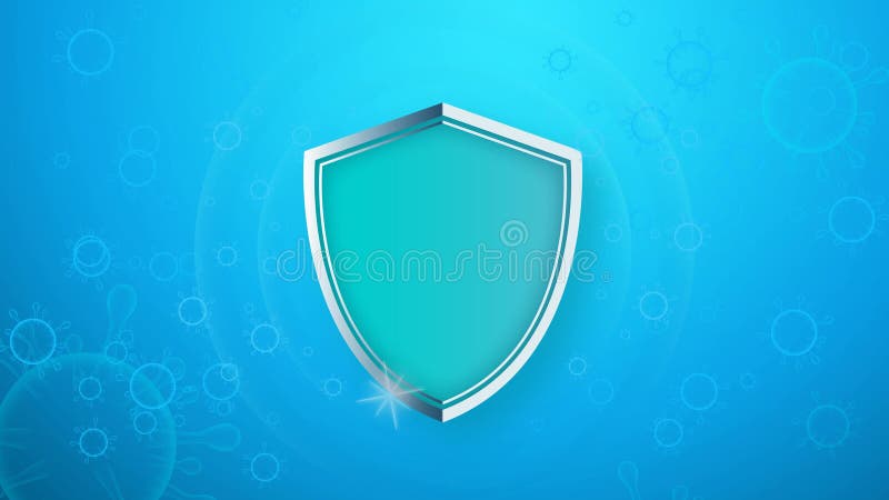Coronavirus protection shield background, loop animation. stock illustration