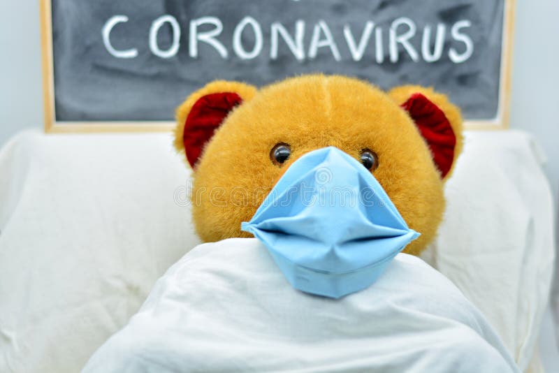 Teddy Bear With Mask, Sick Of Coronavirus In A Hospital Stock Image - Image of farmacos, contagioso: 174693061