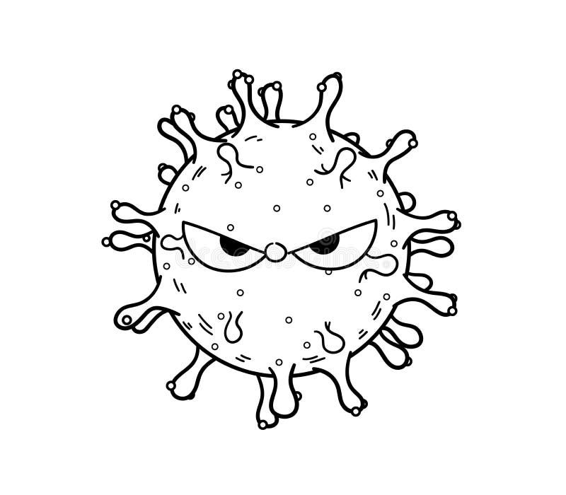 Coronavirus Virus Cartoon Doodle Illustration Stock Vector