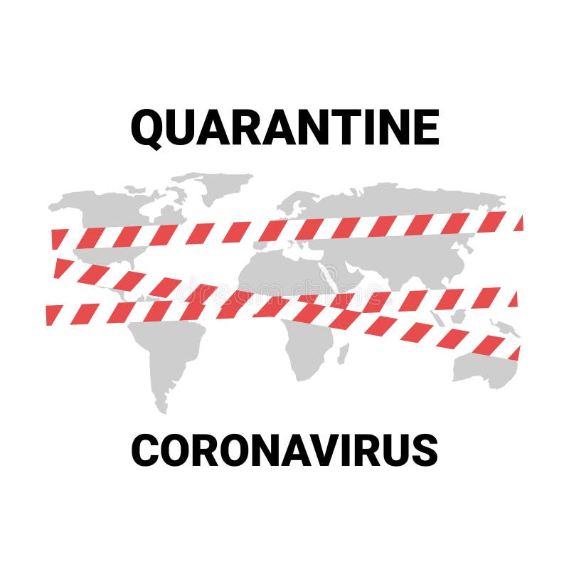 Coronavirus world map quarantined countries closed royalty free illustration